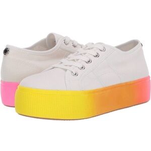 Steve Madden White Sneakers with Yellow and Pink Platform